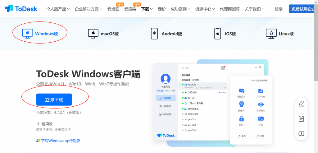 图一：ToDesk个人版下载网页